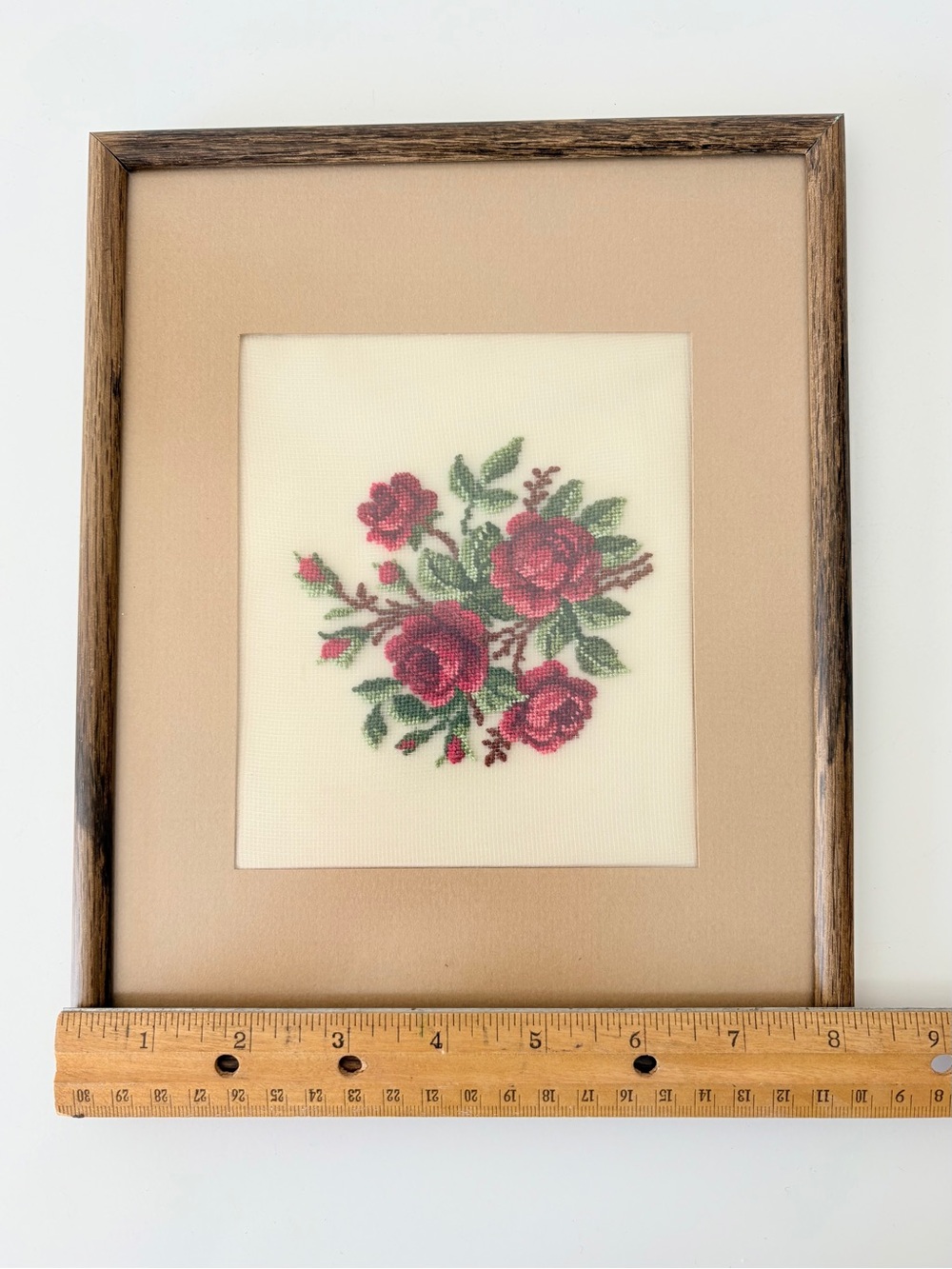 Vintage Petit Point Fine Needlework Roses - Picture 4 of 7